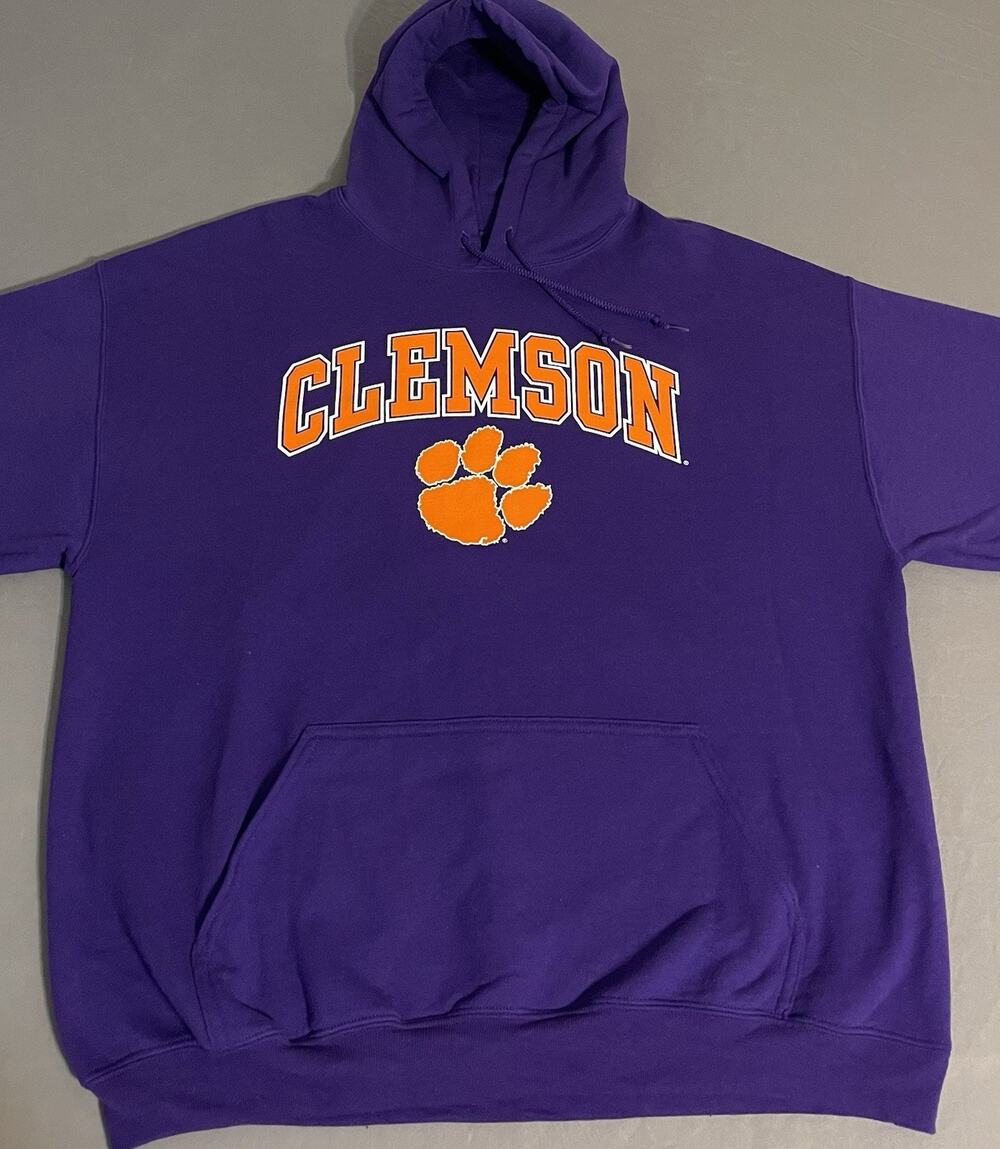 Clemson Tigers Fanatics Purple Hoodie Mens XL Tiger Paw Oversized Logo